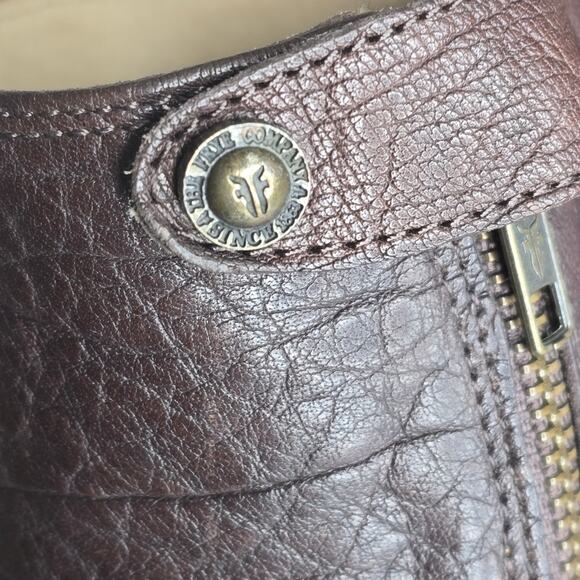 Frye Melissa Back Zip Button Boots‎ Dark Brown Size 6B - Picture 7 of 15